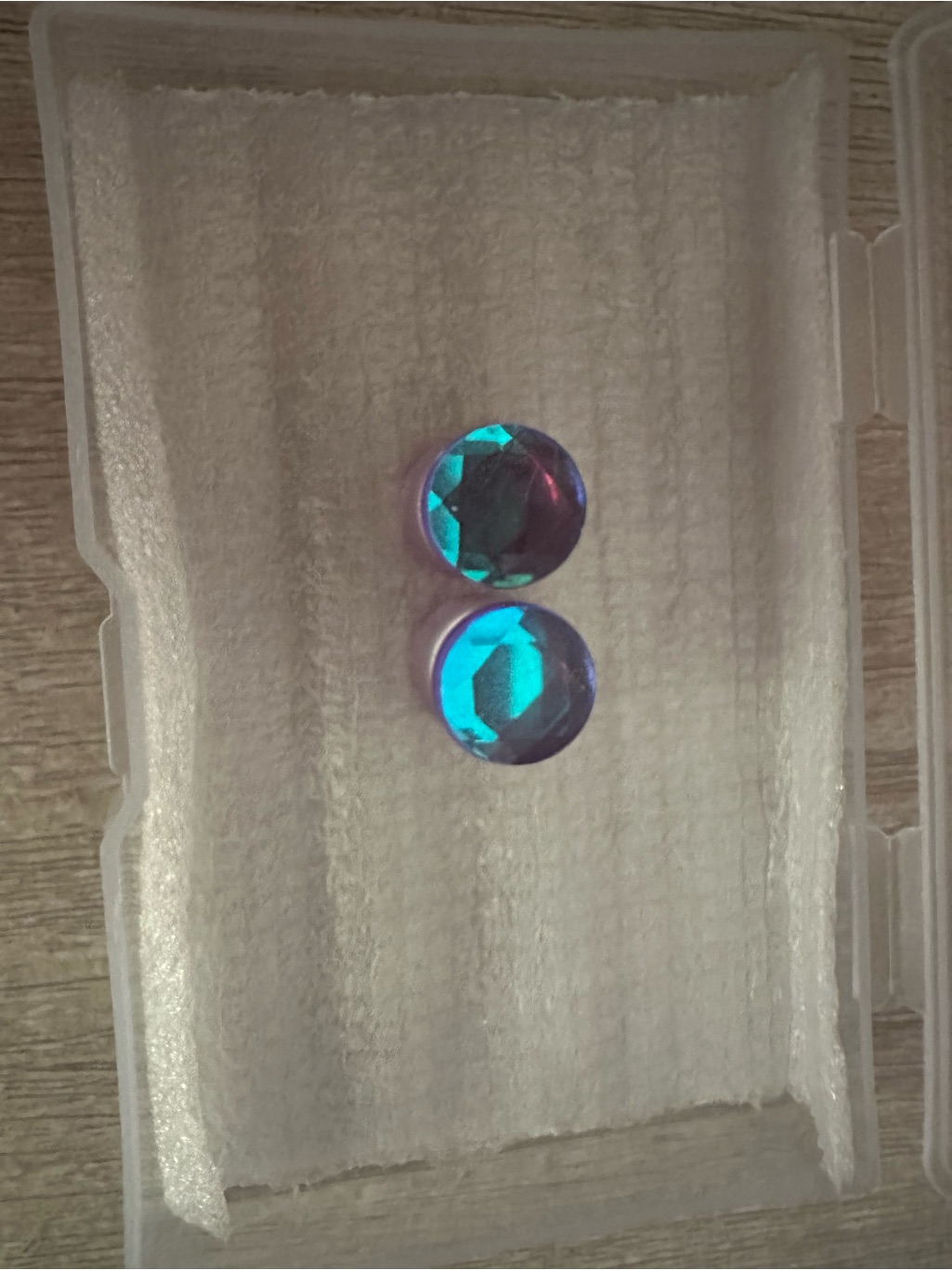 Iridescent Blue Purple Gem Plugs  Pair 10mm  0gauge